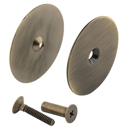 Prime-Line Steel Door Hole Cover Plate, Antique Brass, Single Pack Single Pack U 10888